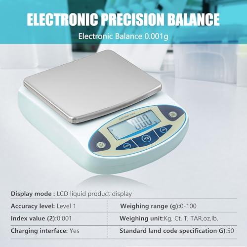 CXRCY 5000g x 0.01g Lab Scale, Analytical Balance, Digital Scale 5000g, WITHOUT Transparent Cover