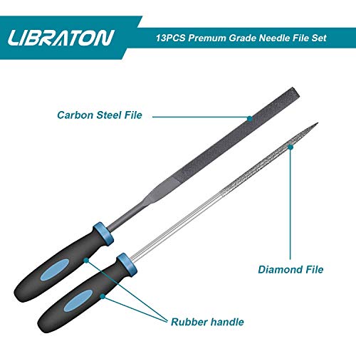 LIBRATON Metal File Set, 13PCS Needle Diamond Files & 31PCS Metal Files,for Woodworking, Metalworking