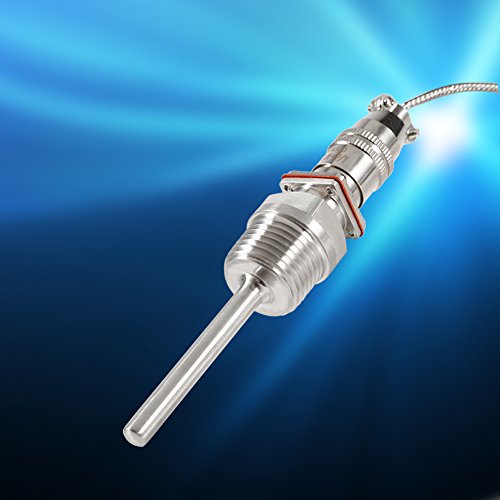 K Type Thermocouple Probe, 1/2" NPT Threads RTD PT100 Temperature Sensor Temperature Controller with 2 Meter Cable -50 to 300 ℃
