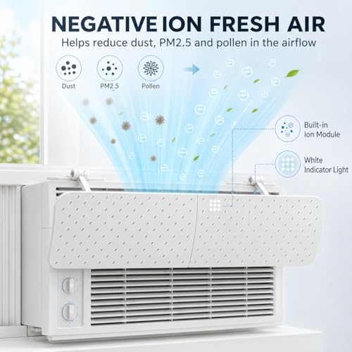 AirFlow Pro Cool & Pure Window Air Conditioner Deflector with Negative Ion Purifier, Adjustable AC Vent Deflector for Mini Split & Window Units, Universal ABS Air Vent Deflector to Prevent Direct Blow