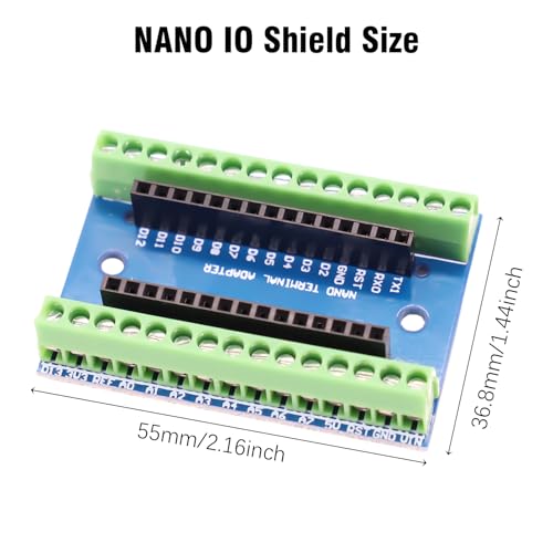 Nano Expansion Board Binghe 2 Pieces Nano Shield, Nano Holder, Nano IO Shield V1.O Simple Expansion Board with Screw Terminals Compatible with Arduino