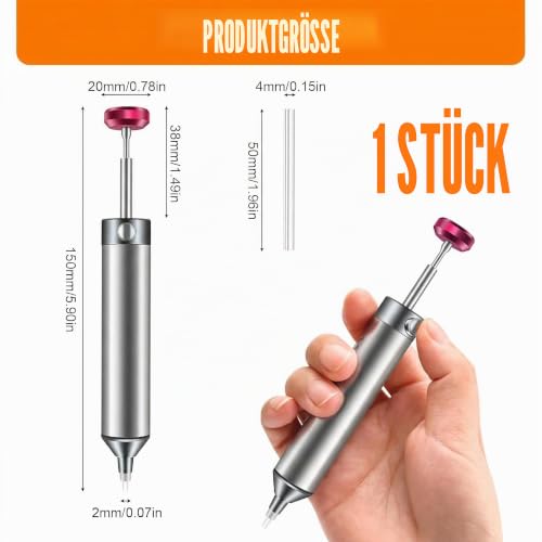 All-Metal Vacuum Soldering Extraction Desoldering Pump, Desoldering Tool with 2 Silicone Nozzles, High Suction Power, High Temperature Resistant Manual Solder Tin Extraction, Perfect Desoldering Tool