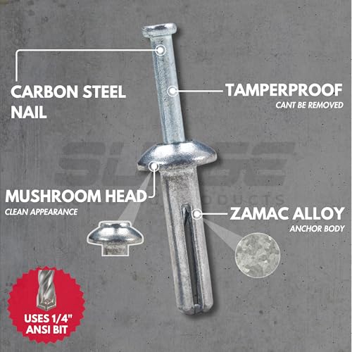 1/4" x 1-1/4" Hammer Drive Nail in Concrete Anchor (Box of 100) 1/4" x 1-1/4"