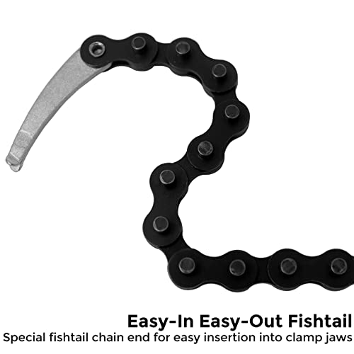 Strong Hand Tools Locking Chain Pliers, Removable 48″ Chain, Holds Up To 14" Diameter Pipes, Unique Easy Open Crank Handle, Quick Release Trigger, PFC1048 48″ (1,200 mm) chain