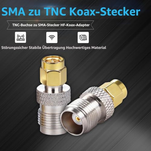 TUOLNK SMA Male to TNC Female Coaxial for Antenna Router SMA Male to TNC Female Coaxial Adapter 2pcs Pack of 2 SMA male to TNC female