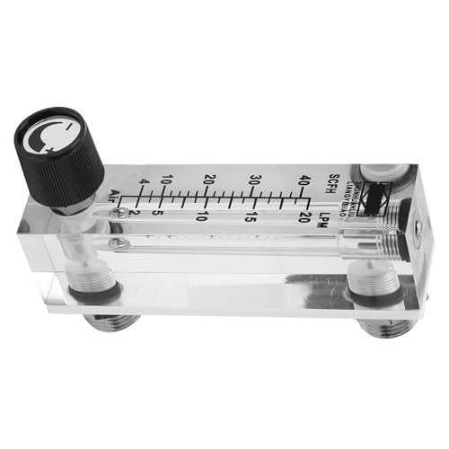 LZM-6T Adjustable Gas Flow Meter Panel Type Flow Meter Instrument Brass Socket / 4 Inch for Oxygen/Air/Gas 2-20LPM / 4-40SCFH