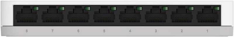 D-Link 8 Port Gigabit Ethernet Unmanaged Network Switch, Plug and Play, Ethernet Splitter, Fanless, Traffic Optimization, Unmanaged (DGS-1008A)
