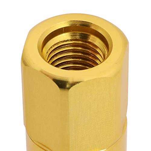 J2 Engineering LN-T7-015-15-GD Gold 7075 Aluminum M12X1.5 20Pcs L: 123mm Spiky Cap Lug Nut w/Socket Adapter