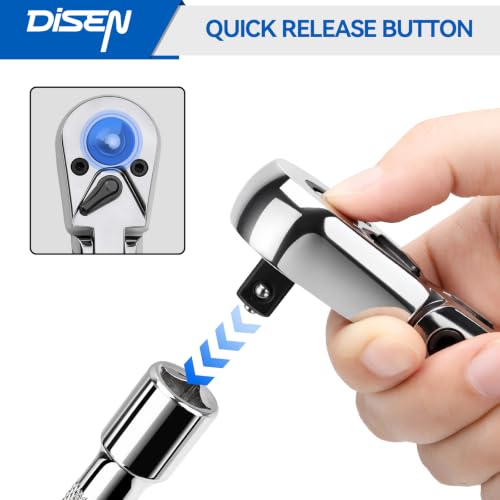 DISEN 6 Piece Flex-Head Ratchet Wrench Set with EVA Storage Case 72t Flex-head Ratchet 6pcs