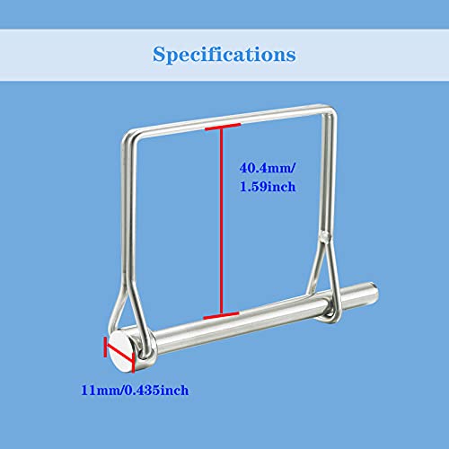 Heavy Duty Trailer Hitch Pins, Safety Coupler Pins 1/4 Inch Diameter, 1.97 Inch(50mm) Length, 316 Stainless Steel(4 Pcs)