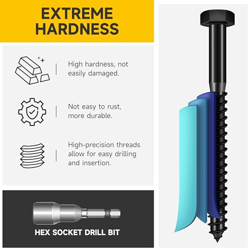 MYWISH (20Sets) 1/4" x 3" Hex Head Lag Bolts & Mywish 74Pcs 5/16" Hex Head Lag Screws Assortment Kit, Heavy Duty Lag Bolts with Washers, 304 Stainless Steel Bolts 18-8, 7-Size Wood Screws for Outdoor