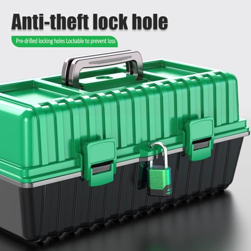LAOA Tool box,17"/19.5"Tool Storage,Tool Organizer, Thickened Waterproof Tool Box, Maintenance Tool Car-mounted Maintenance Tool Box, Electrician Household Portable Tool Box For Going Out (17") 17"