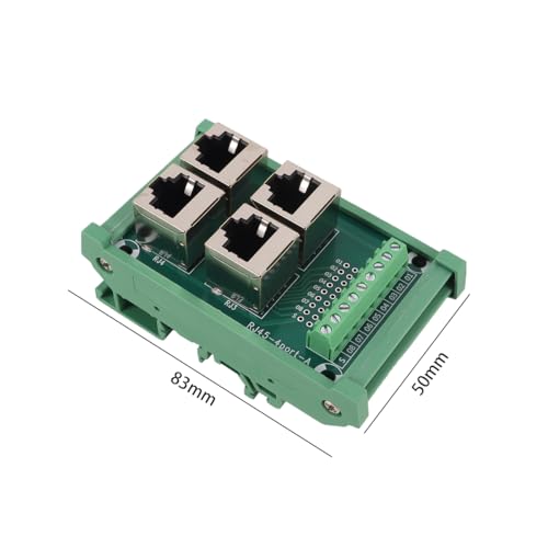 4 Way Bus Board RJ45 8P8C DIN Rail Mount Ethernet Port Distribution Breakout Board 0.5A Parallel Port for Offices and Factories