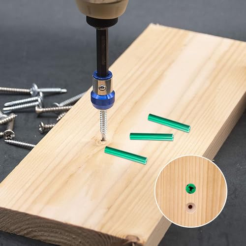 Supkiir 1000 Pcs Expanding Plastic Screw Anchors, 1/4" Hole Green Plastic Anchors for Concrete, Wall Expansion Pipe for Drywall, Concrete, Hollow Walls, Tile Cement Bolt and Aerated Concrete Bricks