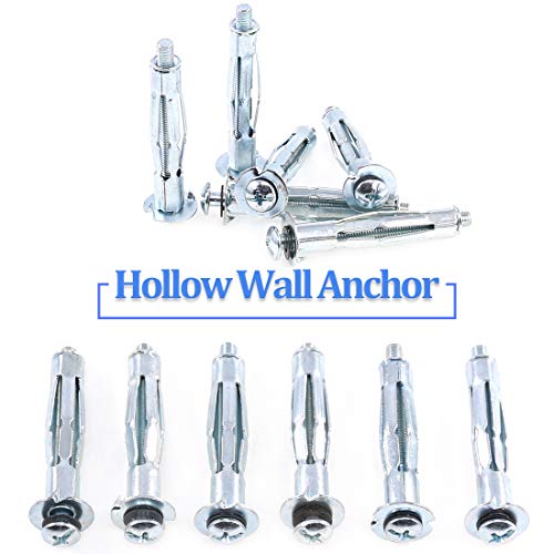 Glarks 30Pcs 5x52MM Heavy Duty Zinc Plated Steel Molly Bolt Hollow Drive Wall Anchor Screws Set for Drywall, Plaster and Tile (M5x52) hollow wall anchor