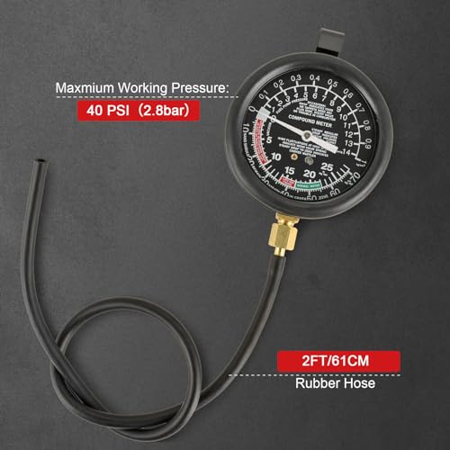 NYXOVA Vacuum and Fuel Pump Tester Gauge Kit Red