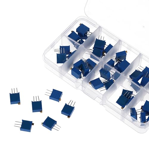 AZDelivery 3296W Trimmer Potentiometer Set - 12 Values, 60 Pieces (500? to 1M?) - High Precision Linear Potentiometer for Electronics Projects - Contains 1K, 10K, 100K Ohm and More