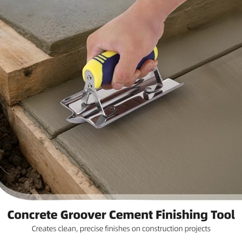 4 PCS Stainless Steel Concrete Tool Set, Includes Groover, Edger, Inside & Outside Corner Trowels, Anti-Rust Metal with Non-Slip Handle, Cement, Mortar, Plaster, Masonry Corner Finishing Work