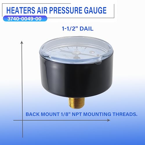 Oil Burner Pumps Test Gauge 70-025-0100 heaters Air Pressure Gauge ，Vacuum Pressure Gauge 21-1115 Fits Desa, Reddy, Master, Remington, All-Pro, Dyna Glo, Dayton, Knipco, etc Kerosene heaters