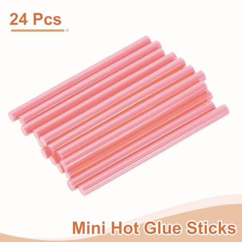 uxcell 24Pcs Mini Hot Glue Sticks 0.28" Dia x 3.94" Long Pink 0.28" Dia x 3.94"