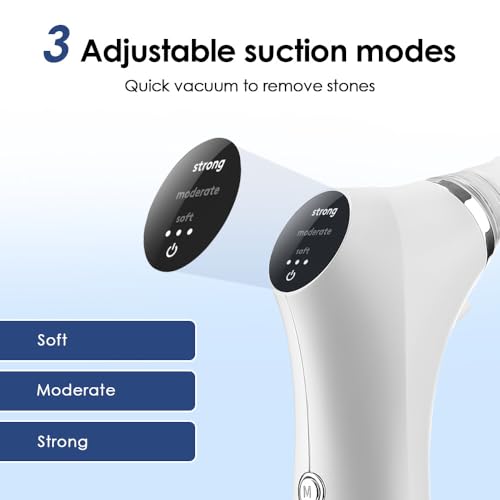 Tonsil Stone Remover Set, 65 kpa Electric Almond Stones Removal | 3-speed suction, with LED light and 5x magnifying glass, for healthy almonds and fresh breath White
