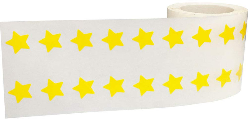 Yellow Star Shape Stickers 0.50 Inch 1,000 Adhesive Labels 1/2" Star