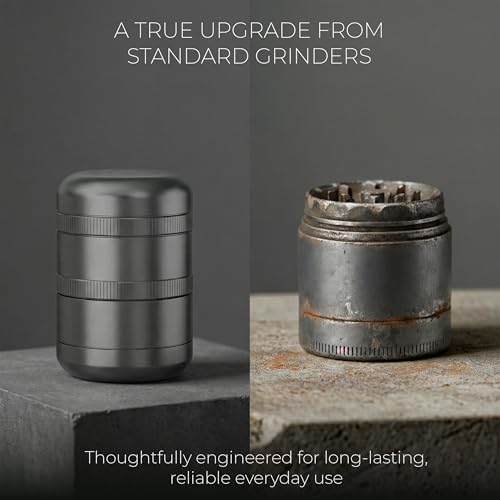 Viberium Metal Grinder 2.3 Inch - Herb Grinder, 4 Piece Grinders, Crusher Grey