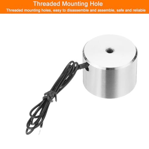 QUARKZMAN Round Solenoid Electromagnet DC 24V 150N 33LB/15kg Electromagnet Electric Solenoid for Automation Equipment | 150N 33LB/15Kg, For Automation Equipment, Electromagnet