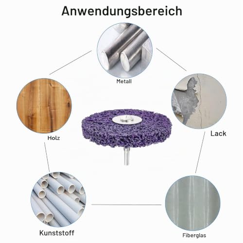 6 Piece CSD Disc 100 mm Purple Blue Black Cleaning Disc Set | CSD grinding wheel with 6 mm mandrel grinding coarse grinding disc coarse cleaning disc for angle grinder cleaning metal Style: 6 pieces, 100 mm, purple, blue, black
