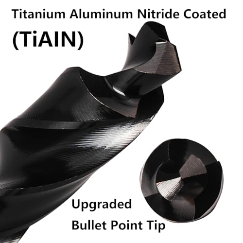 32PCS Cobalt Drill Bits Set (Pro), 29PCS 1/16"-1/2" Twist Drill Bit & 3PCS 1/8"-3/4" Step Drill Bit, Industrial Grade M35 TiAlN, Bullet Point Tip, for Hardened Metal, Stainless Steel 32PCS(1/16"-3/4")