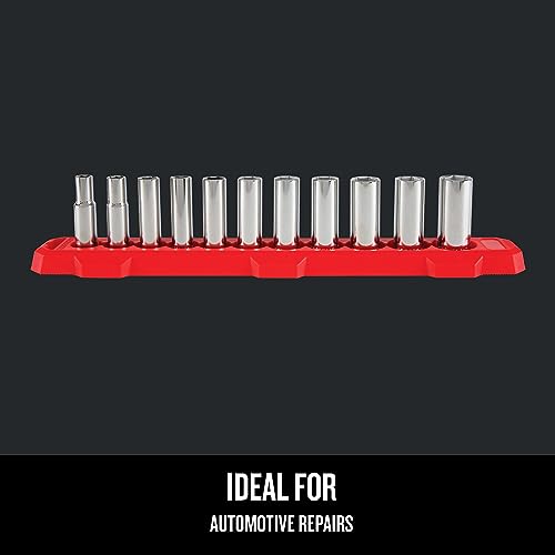 CRAFTSMAN Socket Set, Metric, 3/8" Drive, 6 Pt., 11Piece (CMMT12045) 3/8" in