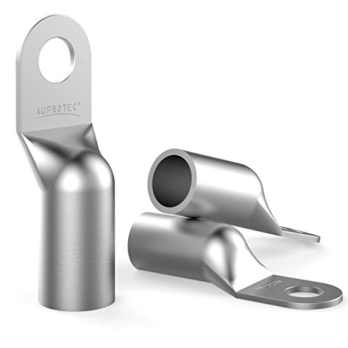 AUPROTEC 10 x Tubular Cable Lugs 16 mm² Hole Diameter M8 Uninsulated SC Cable Connectors Made of Tin-Plated Copper 10 pcs