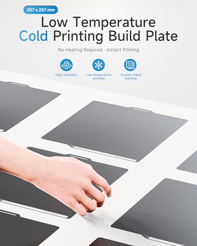 YOOPAI Cold Build Plate for Bambu Lab, 257x257mm Double Sided Low Temperature Cold 3D Printer Bed Platforms for Bambulab A1/X1 X1C/P1P/P1S/X1E 3D Printers 257*257mm Cool Build Plate