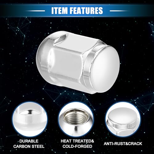 10 Pcs Wheel Lug Nuts Compatible for Honda Civic 2017-2021 for Honda Odyssey 2007-2010, Durable M14 x 1.5 Carbon Steel Silver Tone Tire Lugnuts 10
