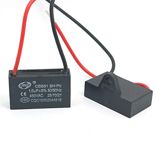 DollaTek 2pcs CBB61 1uF 450V AC 50/60Hz Air Conditioning Fan Motor Running Capacitor 1uF