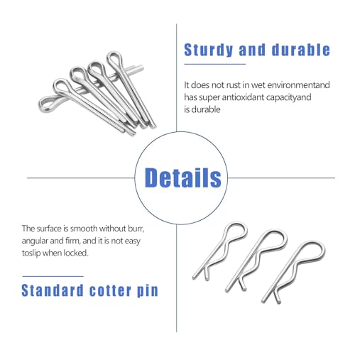 620 pcs Cotter Pins Assortment Kit, Hairpin Cotter Pins & R Clips Assortment Kit, 12 Sizes for Hitch Pin Lock Systems, Zinc-Plated Cotter Pin Kit 620pcs Cotter Pins Assortment Kit