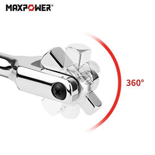 MAXPOWER 1/2-Inch and 3/8-Inch Drive Dual-drive 24-Inch Breaker Bar 24 inch Dual Drive 3/8"+1/2"
