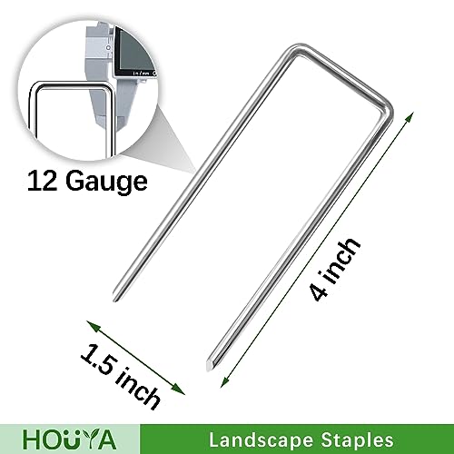 100 Pack Landscape Staples 4 Inch 12 Gauge and 120 Pack 6 Inch U Shaped Garden Stakes