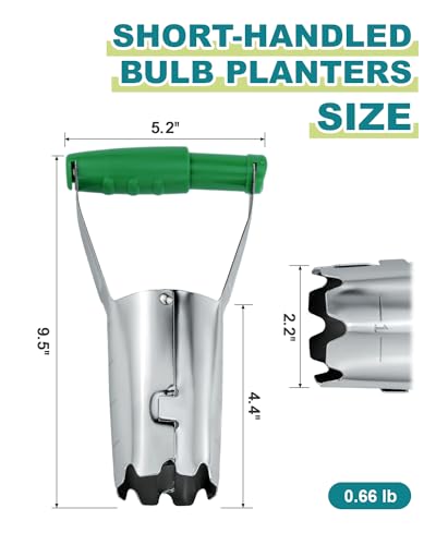 Dibber with 5 Inch Measurements Seed Dibber Garden Tool Hand Dibbler Seed Planter Tool Seed Dispenser Hole Digger for Planting + Bulb Planter Tool with Release Button&4Inch Measurements Tulip Planting