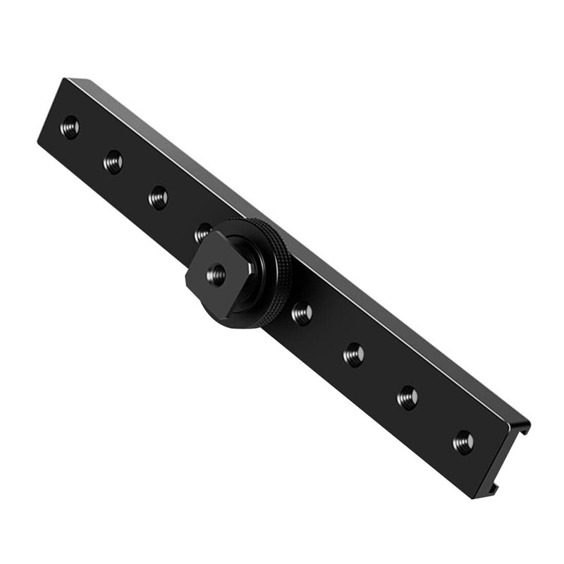 BGNing Dual Cold Shoe Extension Bar, Cold Shoe Splitter, 18cm Extension Rail Bracket Bar 1/4" Screw Cold Shoe Mount for Flash Speedlite Video Light Microphone