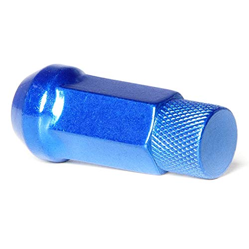 Circuit Performance Forged Steel Extended Hex Lug Nut for Aftermarket Wheels: 12x1.25 Blue - 20 Piece Set + Tool