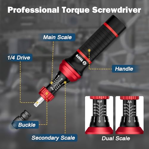 VANPO Torque Screwdriver Set 10-80 In-lb, 99-Piece Torque Driver Kit 10-80 inlb