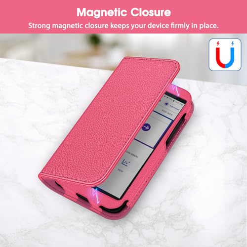 MEDMAX Case for Omnipod 5 | Lightweight PU Leather Protective Case Cover with Cut-Out for Dexcom G7, Diabetic Storage Bag for Omnipod 5 Device magenta