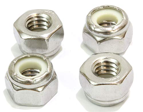 1/4" Stainless Steel Lock Nut and Washer Bundle (200 piece Pack, 100 of Each) By Bolt Dropper