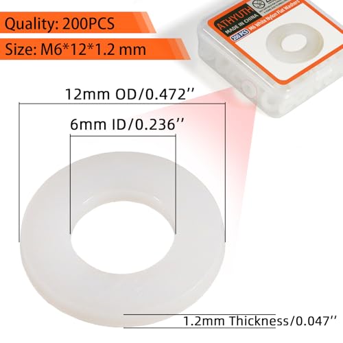 720PCS Nylon Flat Washers Assortment Kit &200PCS M6 White Nylon Washer kit & 150PCS M8 White Nylon Washer kit