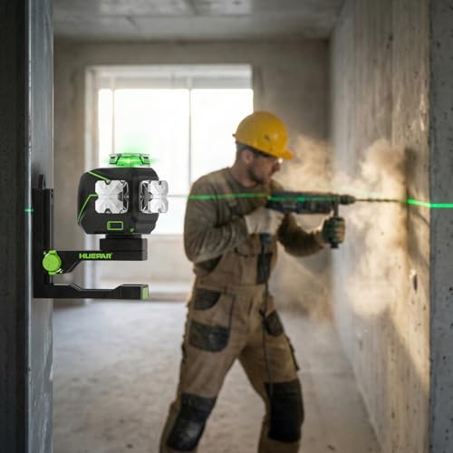 Huepar Fine-tuning Bracket Laser Level Mount, Multifunctional Magnetic Pivoting Base with Adjustable Spring Clip, 360° Rotation-alternative to a standard 1/4" and 5/8" thread & Height Adjustment-PV16+