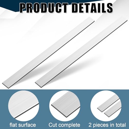 Zonon 2 Pcs 6061 Aluminum Flat Bar 48 x 1 x 1/8 Inch, Metal Stock 48 x 1 x 3/25 Inch