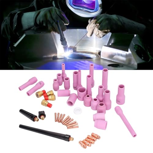 Welding Accessories Set Argon Arc Welding 46PCS Ceramic Nozzle Electrode Clamp Groove Connector Professional Welding Tool Assembly