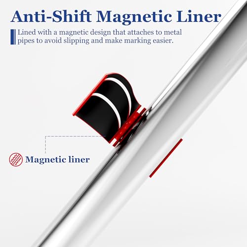 6-Pack Metal Pipe Cutting Guide Kit - Suitable Pipe Diameters 1-5/8", 1-7/8", 2-3/8", 2-7/8", 3-1/2", 4-1/2" | Markable 22.5°, 45°, 90° | Cross & Saddle Cuts | Anti-Shift Magnetic Liner 6-pack