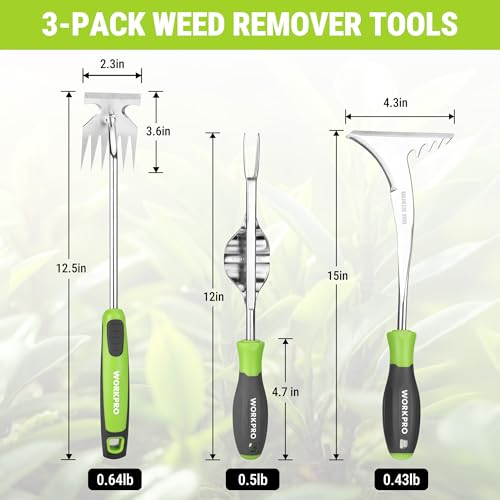 WORKPRO 3-Piece Weed Puller Tool Set